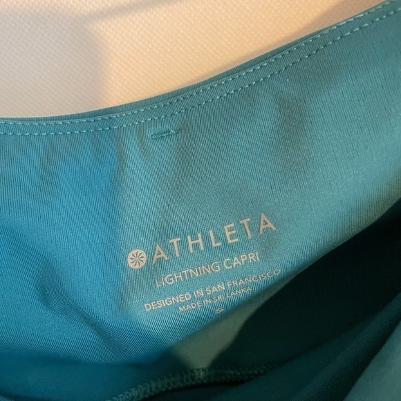 ATHLETA Lightning Capri Tight Leggings small Teal Running - Picture 8 of 10